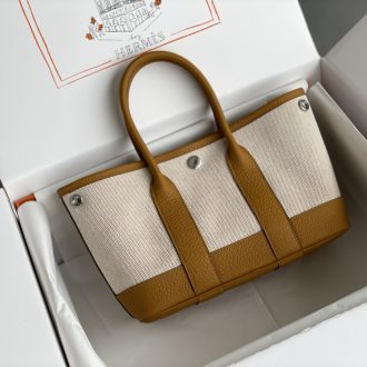Hermes Hermès Canvas and Leather Tote Bag