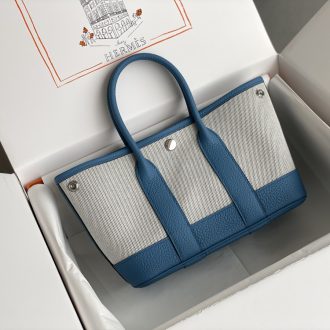 Hermes Canvas and Leather Tote Bag