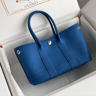 Hermes Hermès Blue Leather Tote Bag