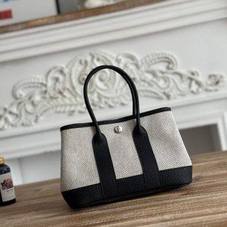 Hermes Hermès Canvas and Leather Tote Bag