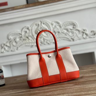 Hermes Canvas and Leather Tote Bag