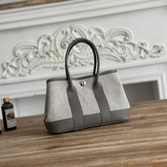 Hermes Hermès Canvas and Leather Tote Bag