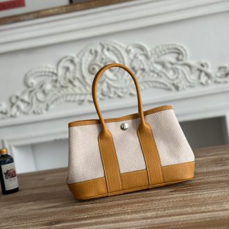 Hermes Canvas and Leather Tote Bag