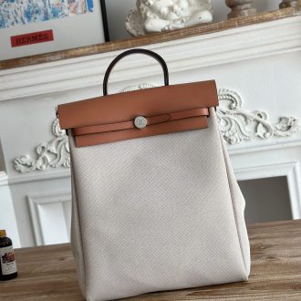Hermes Canvas and Leather Backpack