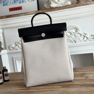 Hermes Canvas and Leather Backpack