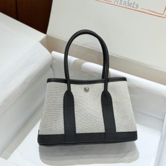 Hermes Hermès Canvas and Leather Tote Bag