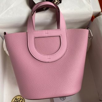 Hermes Pink Leather Tote Bag