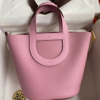 Hermes Pink Leather Tote Bag