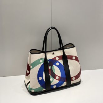 Hermes Multicolor Canvas Tote Bag