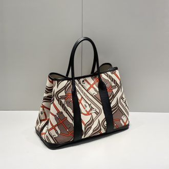 Hermes Graphic Canvas Tote Bag