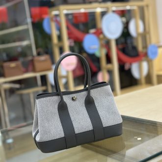 Hermes Classic Canvas and Leather Tote Bag