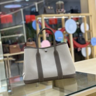 Hermes Canvas and Leather Tote Bag