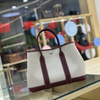 Hermes Canvas and Leather Tote Bag