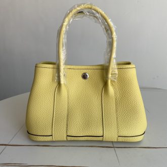 Hermes Yellow Leather Tote Bag