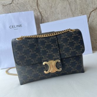 Celine Triomphe Logo Canvas Shoulder Bag