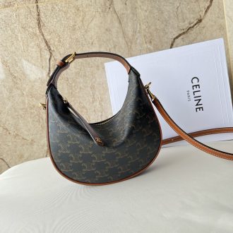 Celine Triomphe Canvas Saddle Bag