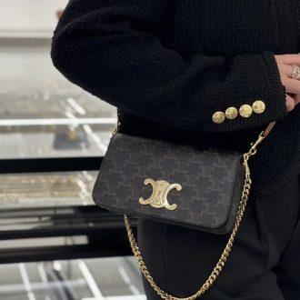 Celine Triomphe Canvas Chain Shoulder Bag