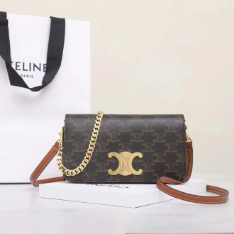 Celine Triomphe Pattern Leather Shoulder Bag