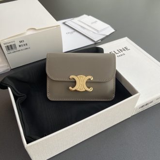Celine Triomphe Compact Leather Wallet