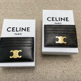 Celine Triomphe Leather Card Holder