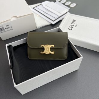 Celine Triomphe Small Leather Wallet