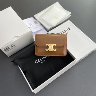 Celine Triomphe Small Leather Wallet