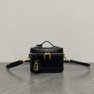 Celine Black Leather Vanity Case Bag