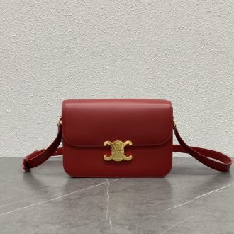 Celine Classic Red Leather Crossbody Bag