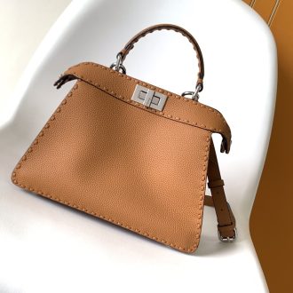 Fendi Elegant Tan Leather Handbag