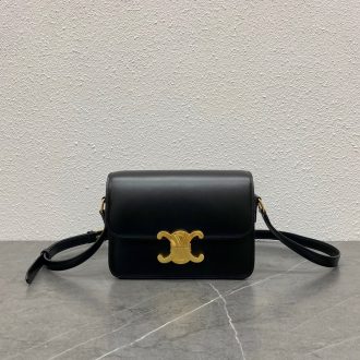 Celine Triomphe Black Leather Crossbody Bag