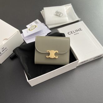 Celine Triomphe Small Leather Wallet