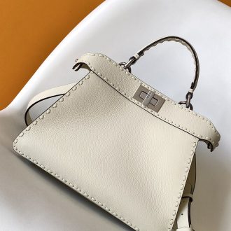 Fendi Elegant White Leather Handbag