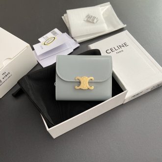 Celine Triomphe Small Leather Wallet