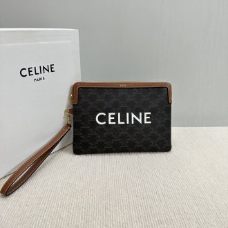 Celine Triomphe Canvas Clutch
