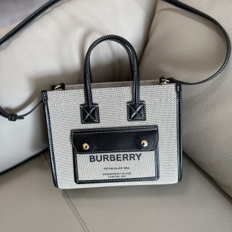 Burberry Canvas and Leather Mini Tote Bag