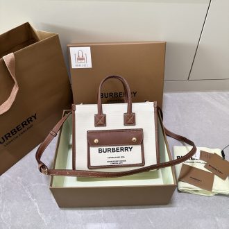 Burberry Canvas and Leather Tote Bag