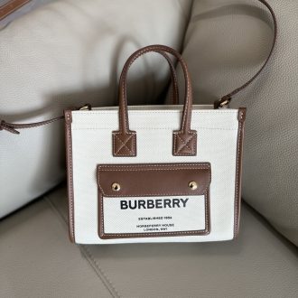 Burberry Canvas and Leather Pocket Bag