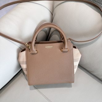 Burberry Small Brown Leather Tote Bag