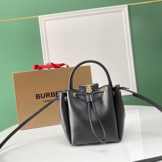 Burberry Black Leather Mini Bucket Bag