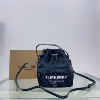 Burberry Nylon Drawstring Bucket Bag