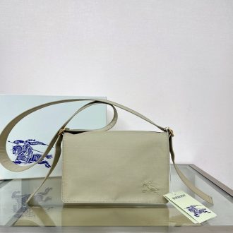 Burberry Sleek Beige Leather Crossbody Bag
