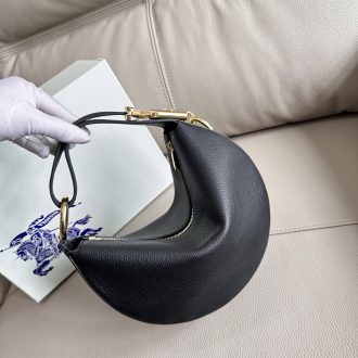 Burberry Half-Moon Leather Shoulder Bag