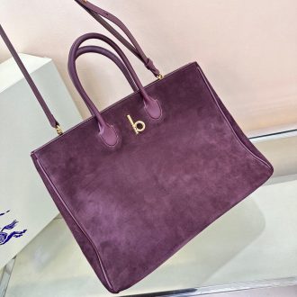 Burberry Suede Leather Tote Bag