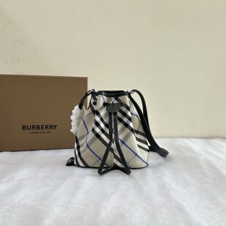 Burberry Check Canvas Bucket Bag