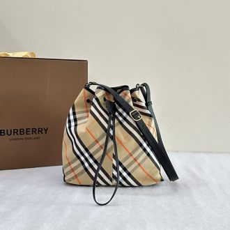 Burberry Classic Check Drawstring Bucket Bag
