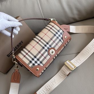 Burberry Vintage Check Leather Crossbody Bag