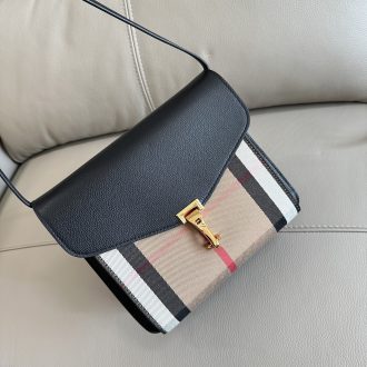 Burberry Check Leather Crossbody Bag