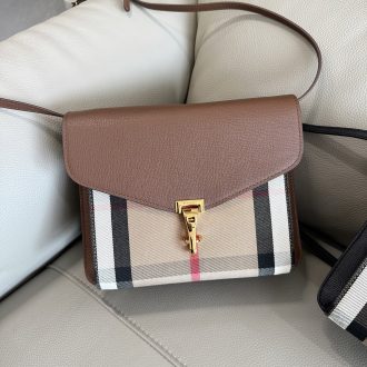 Burberry Classic Check Leather Crossbody Bag