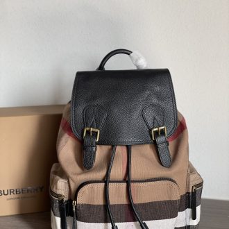 Burberry Check Canvas and Leather Backpack