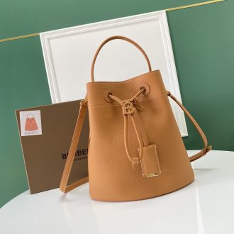 Burberry Leather Drawstring Bucket Bag